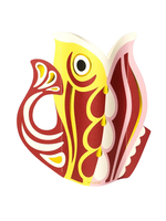 54 Celsius Octaevo Paper Vase Fish, Flower Vase & Card Set 11.5" x 11.5" l Warm