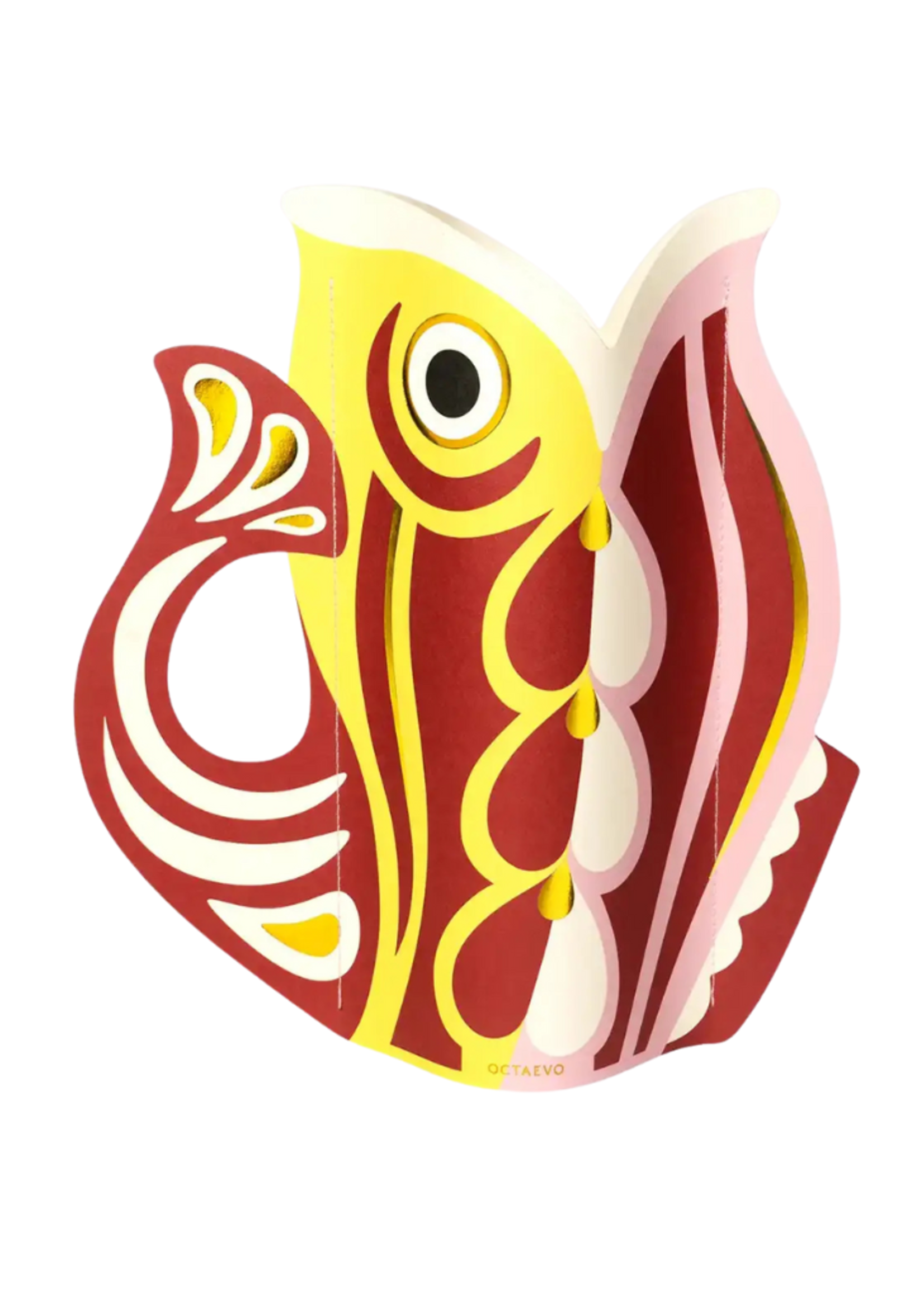 54 Celsius 54 Celsius - Octaevo Paper Vase Fish, Flower Vase & Card Set 11.5" x 11.5" l Warm