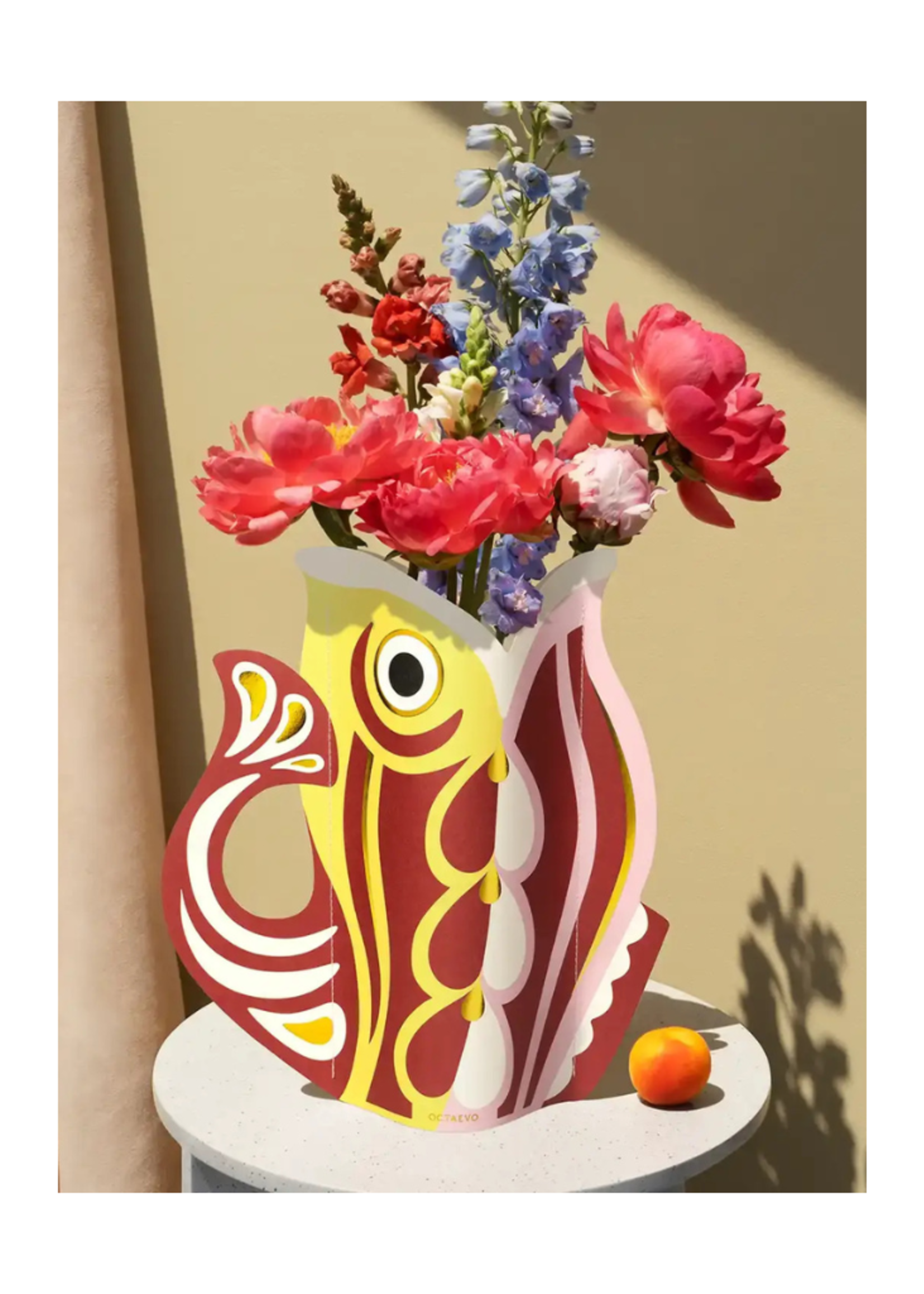 54 Celsius 54 Celsius - Octaevo Paper Vase Fish, Flower Vase & Card Set 11.5" x 11.5" l Warm