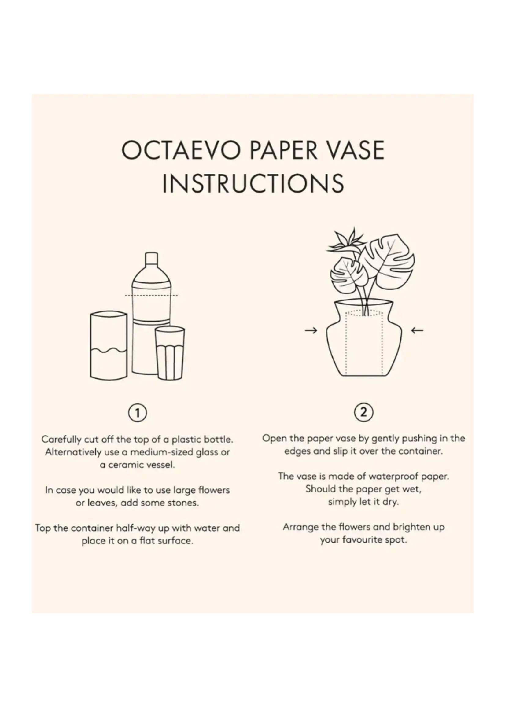 54 Celsius 54 Celsius - Octaevo Paper Vase Fish, Flower Vase & Card Set 11.5" x 11.5" l Warm