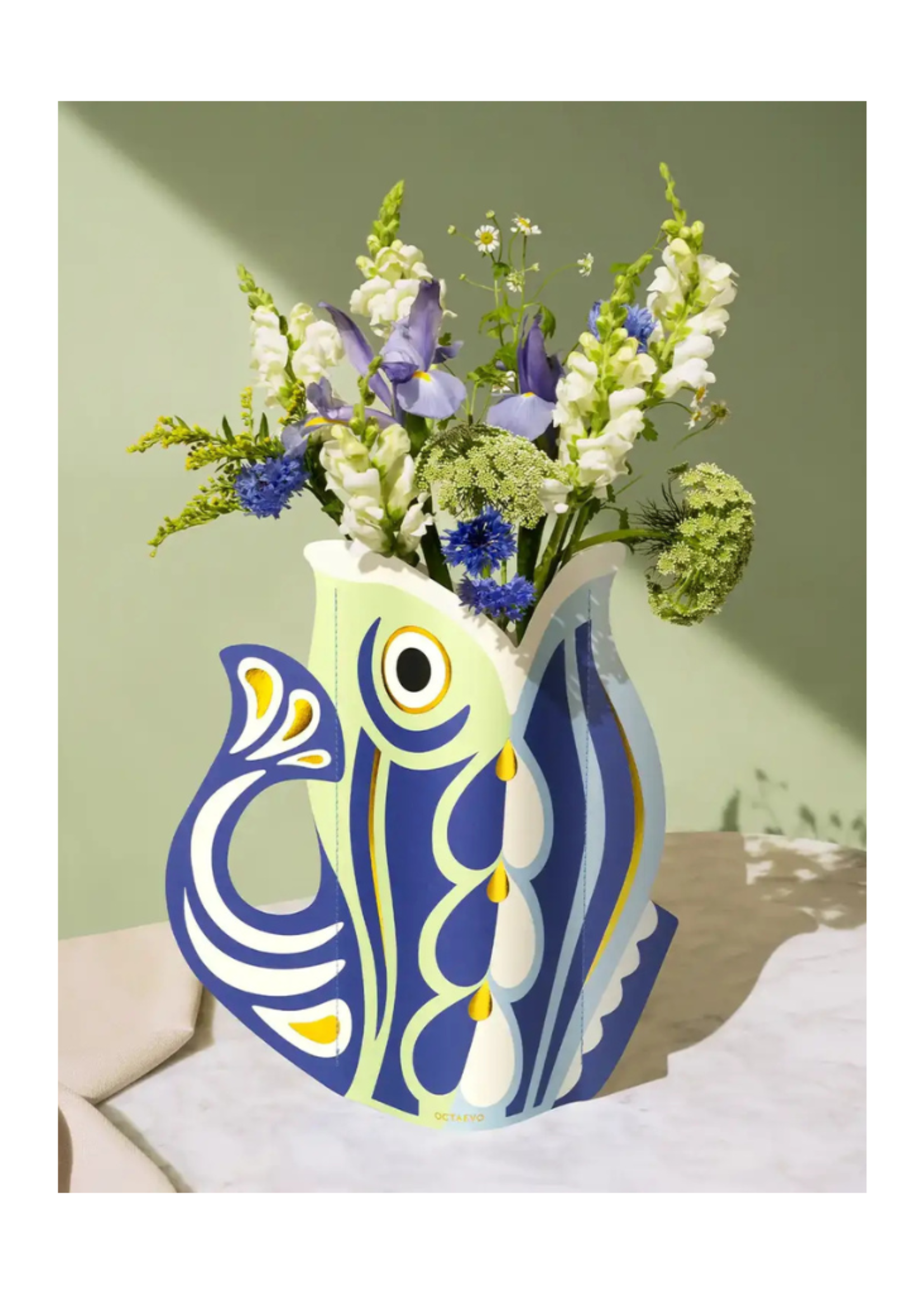 54 Celsius 54 Celsius - Octaevo Paper Vase Fish, Flower Vase & Card Set 11.5" x 11.5" l Cool