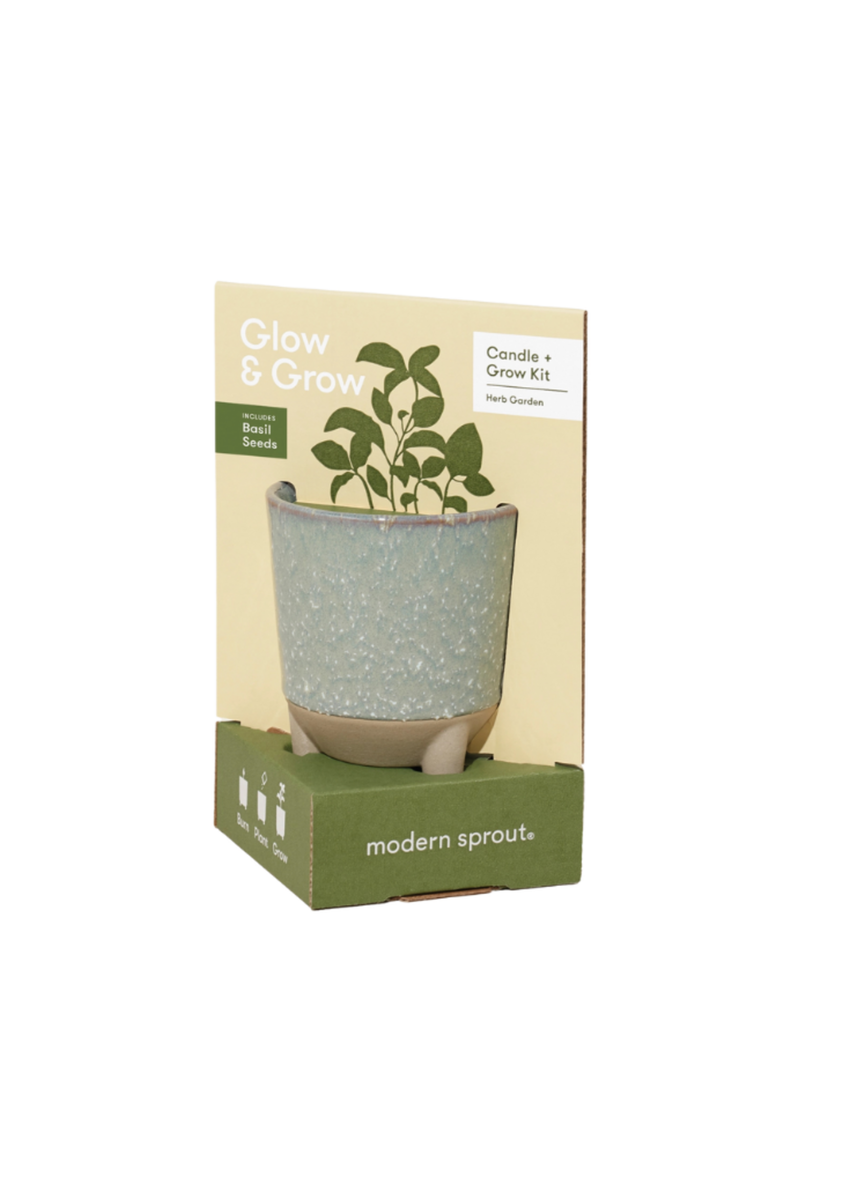 Modern Sprout Modern Sprout - Glow & Grow 2-in-1 Candle + Grow Kit l  Herb Garden + Basil