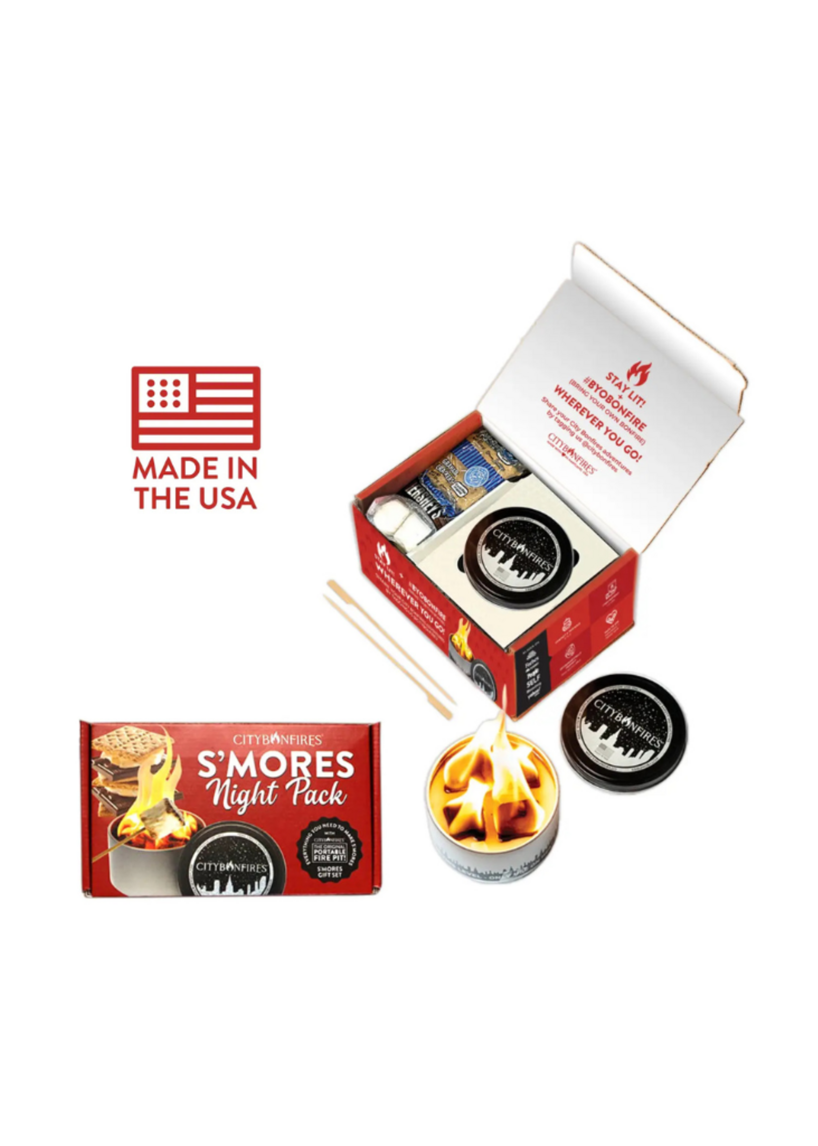 City Bonfires City Bonfires - S'mores Night Pack w/Fire Pit