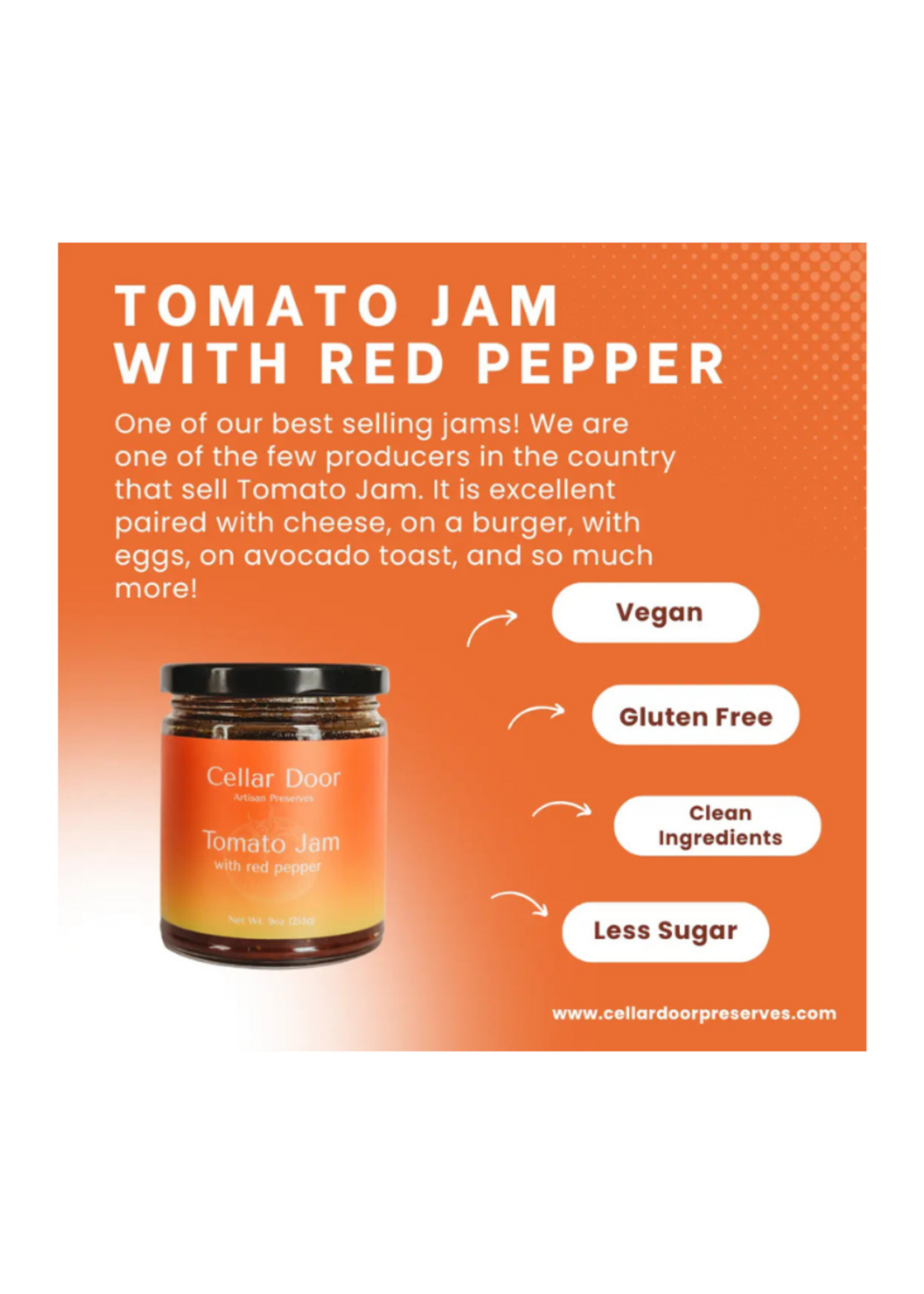 Cellar Door Preserves Cellar Door Preserves- Tomato Jam with Red Pepper