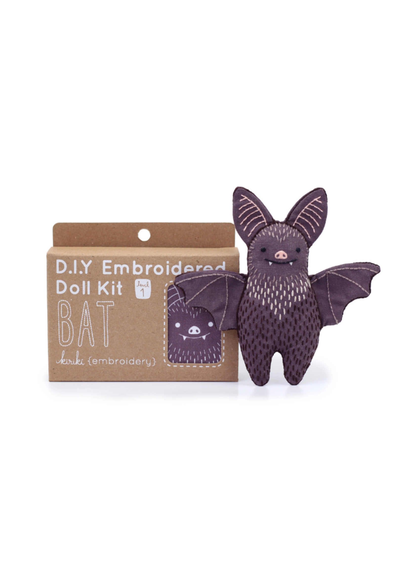 Kiriki Press Kiriki Press - Bat - Embroidery Kit Level 1