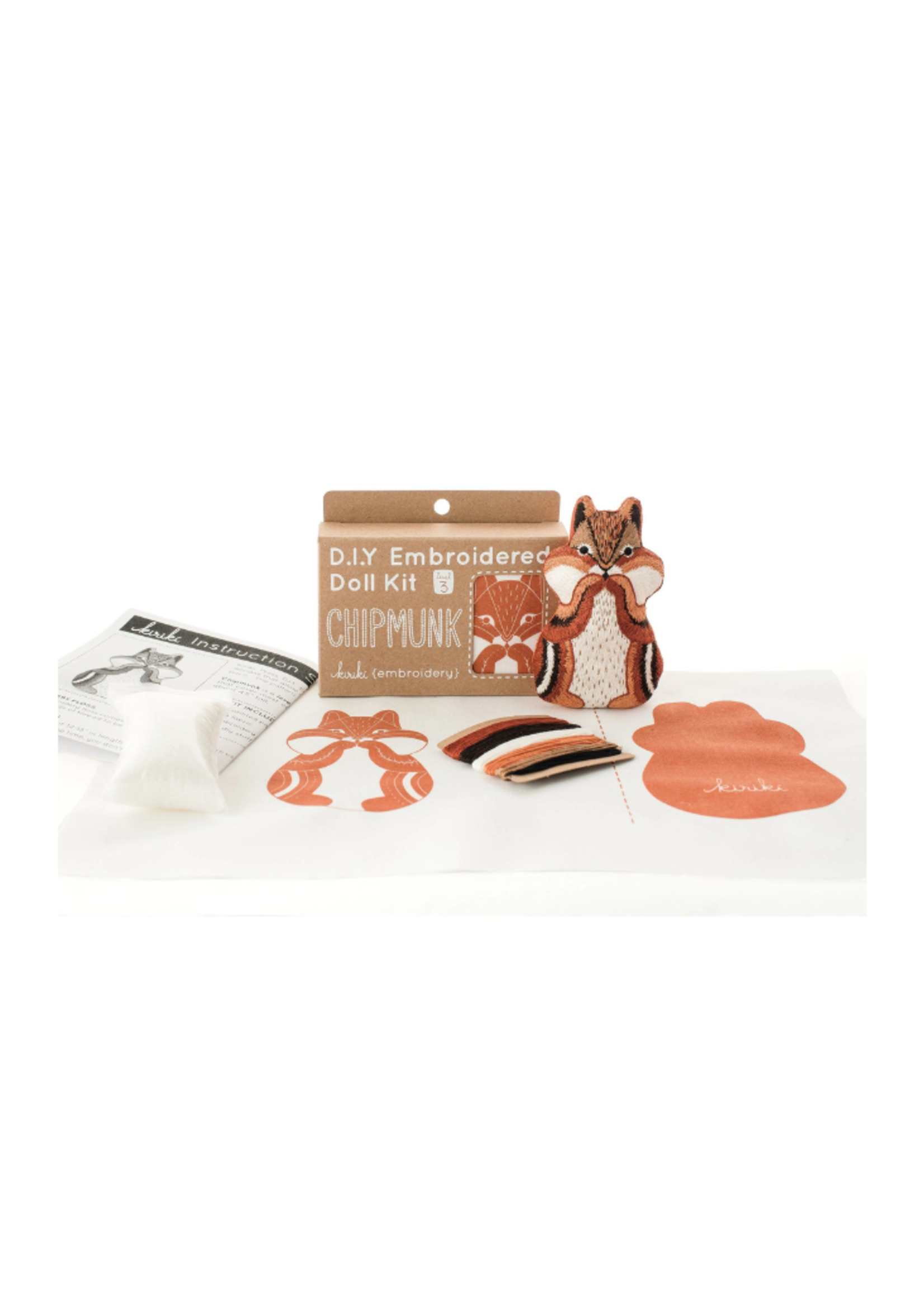 Kiriki Press Kiriki Press - Chipmunk - Embroidery Kit Level 3