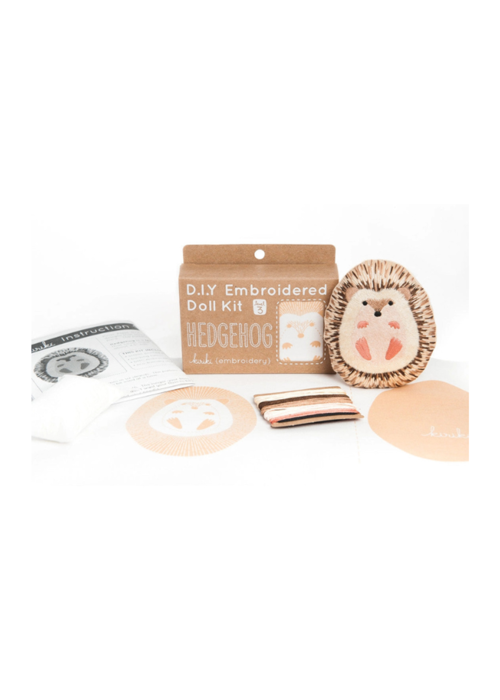 Kiriki Press Kiriki Press - Hedgehog - Embroidery Kit Level 3