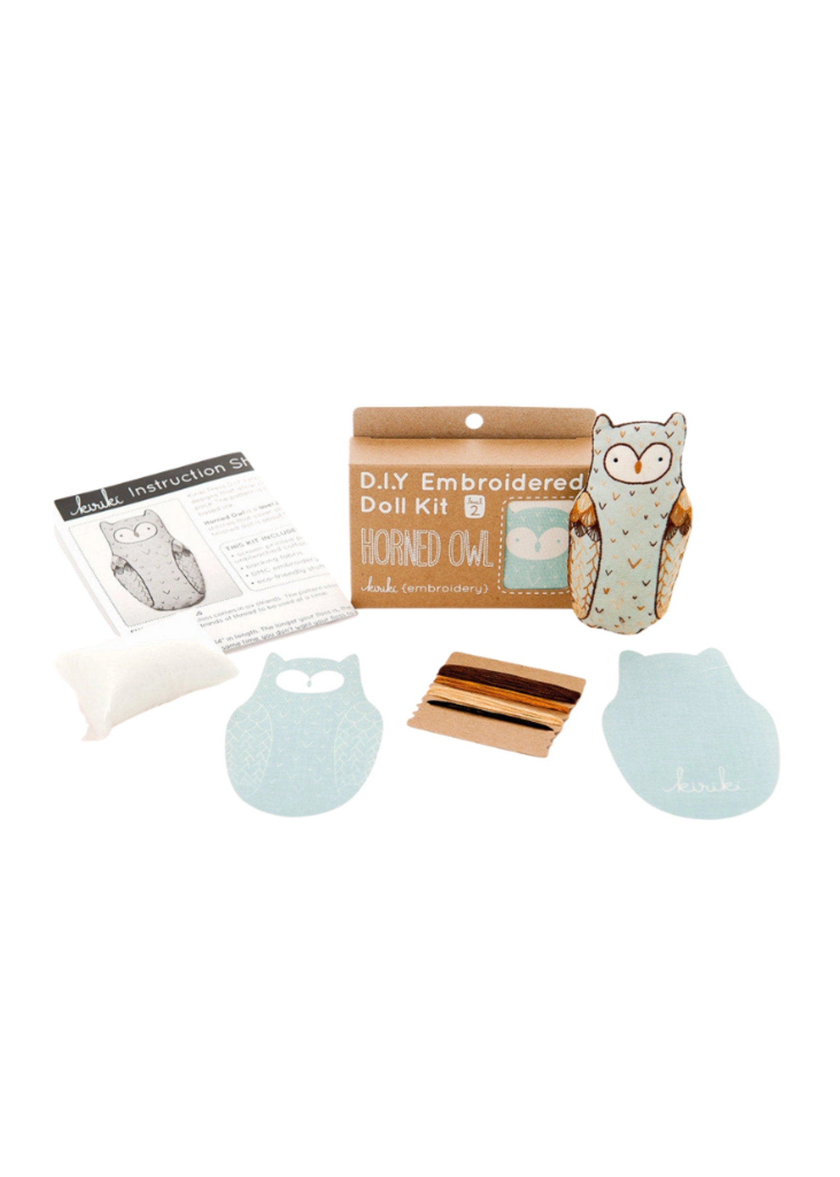 Kiriki Press Kiriki Press - Horned Owl - Embroidery Kit Level 2