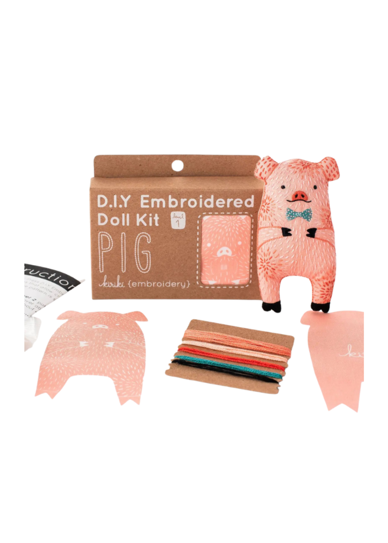 Kiriki Press Kiriki Press - Pig - Embroidery Kit Level 1