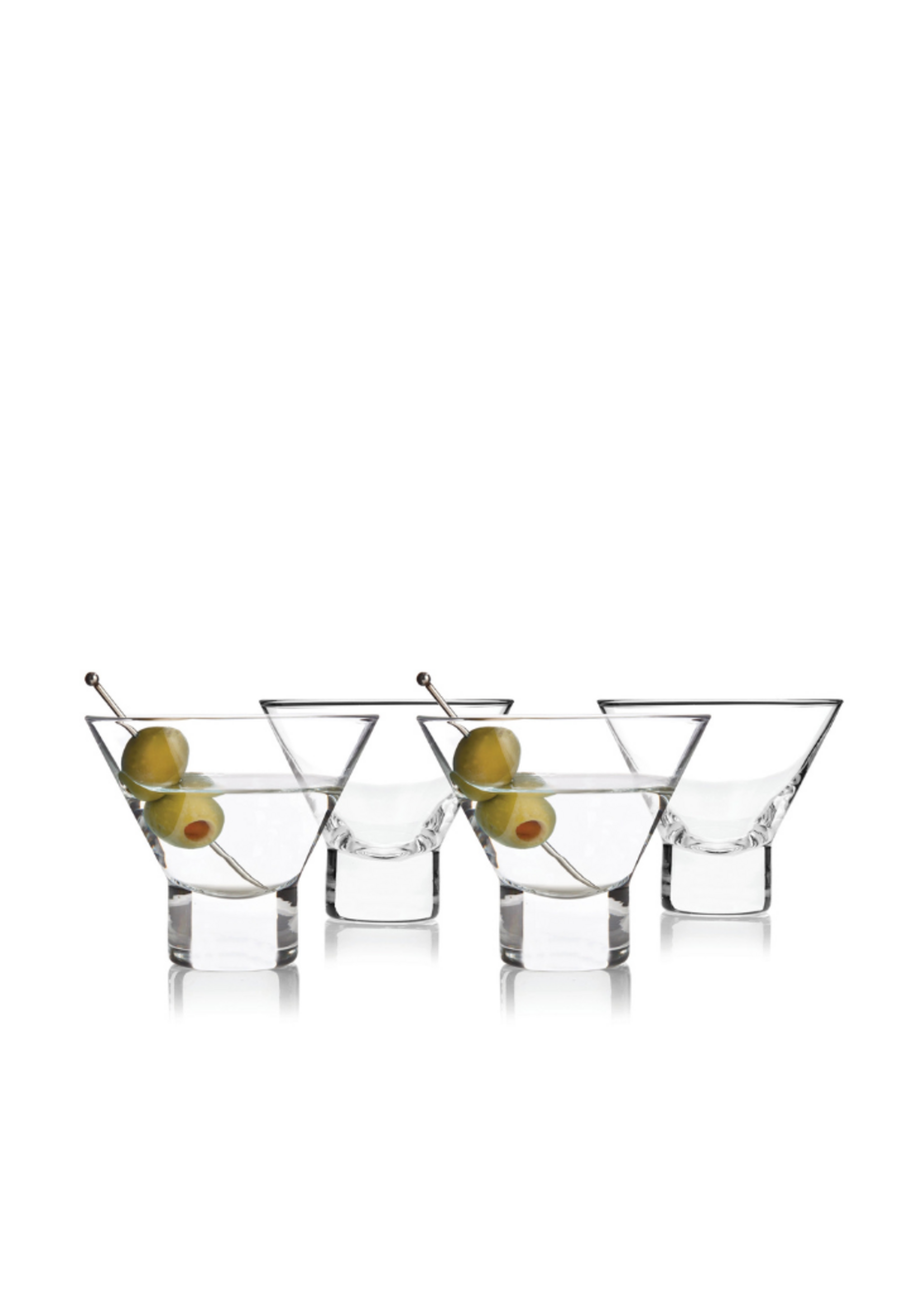 Viski Viski - Raye™ Heavybase Stemless Crystal Martini Glasses Set of 4