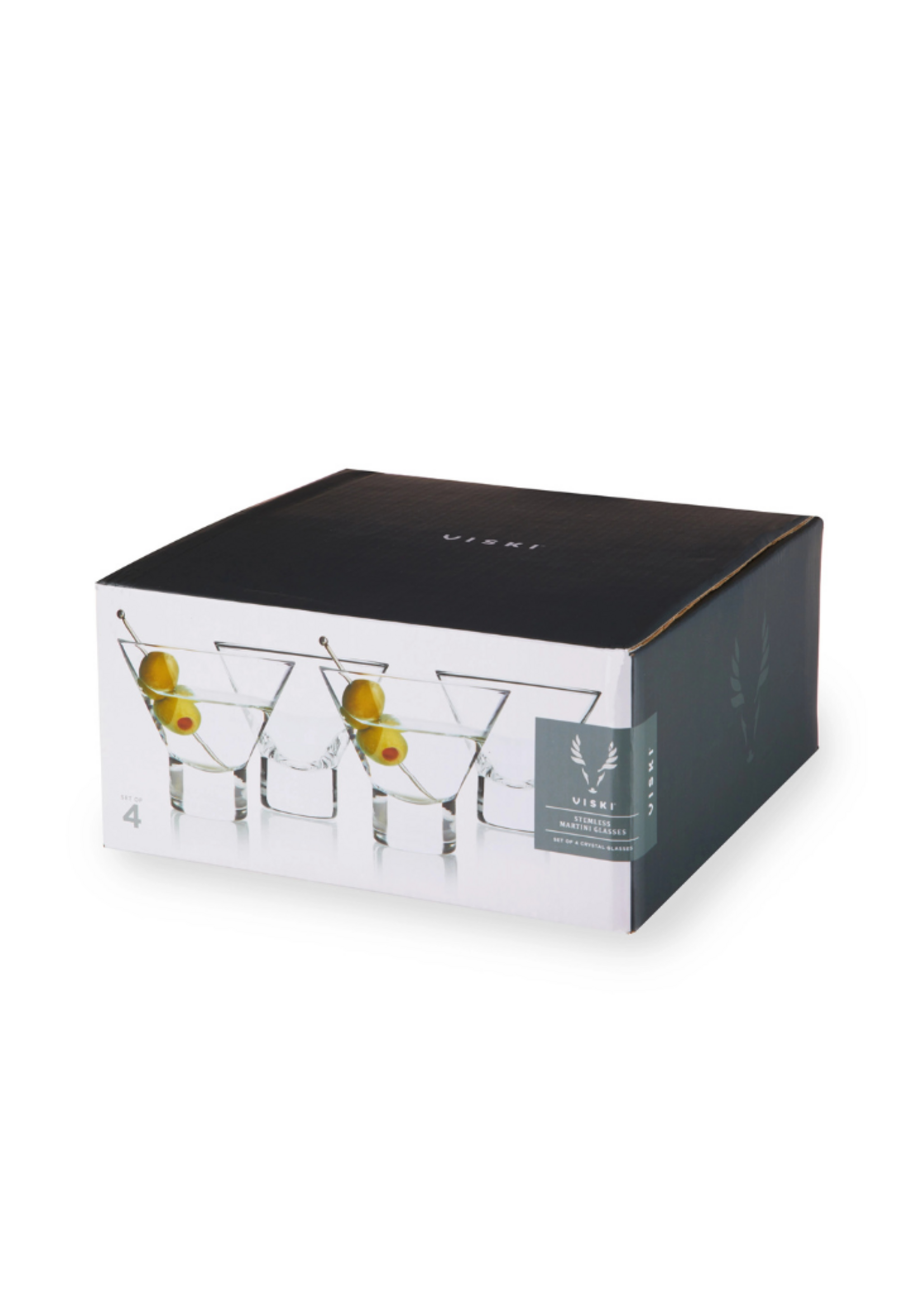 Viski Viski - Raye™ Heavybase Stemless Crystal Martini Glasses Set of 4