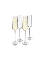 Viski Reserve Inez European Crystal Champagne Flutes Set of 4