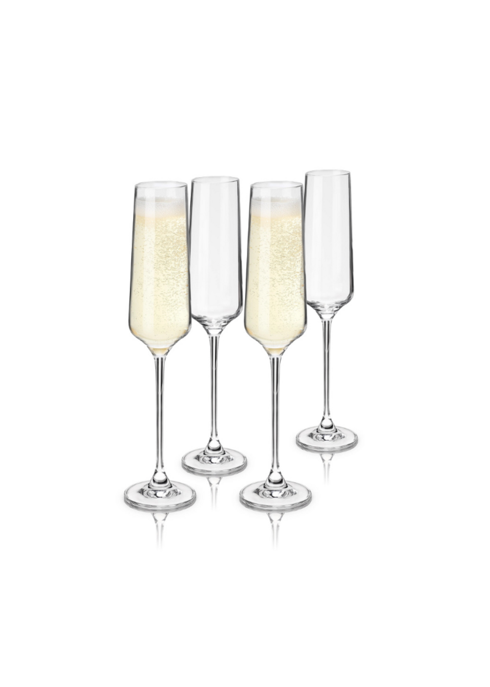 Viski Viski - Reserve Inez European Crystal Champagne Flutes Set of 4