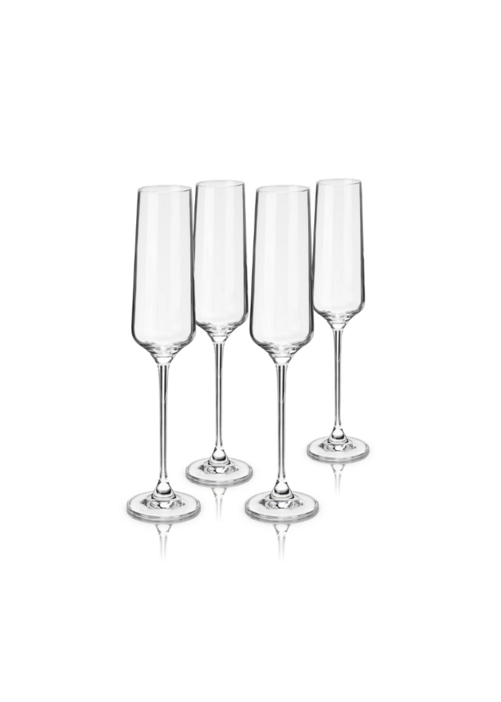 Viski Viski - Reserve Inez European Crystal Champagne Flutes Set of 4