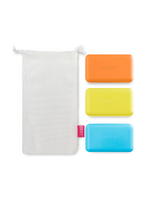 BRIXY Beauty Bar Travel Case Set | 3 Containers + Cotton Mesh Bag