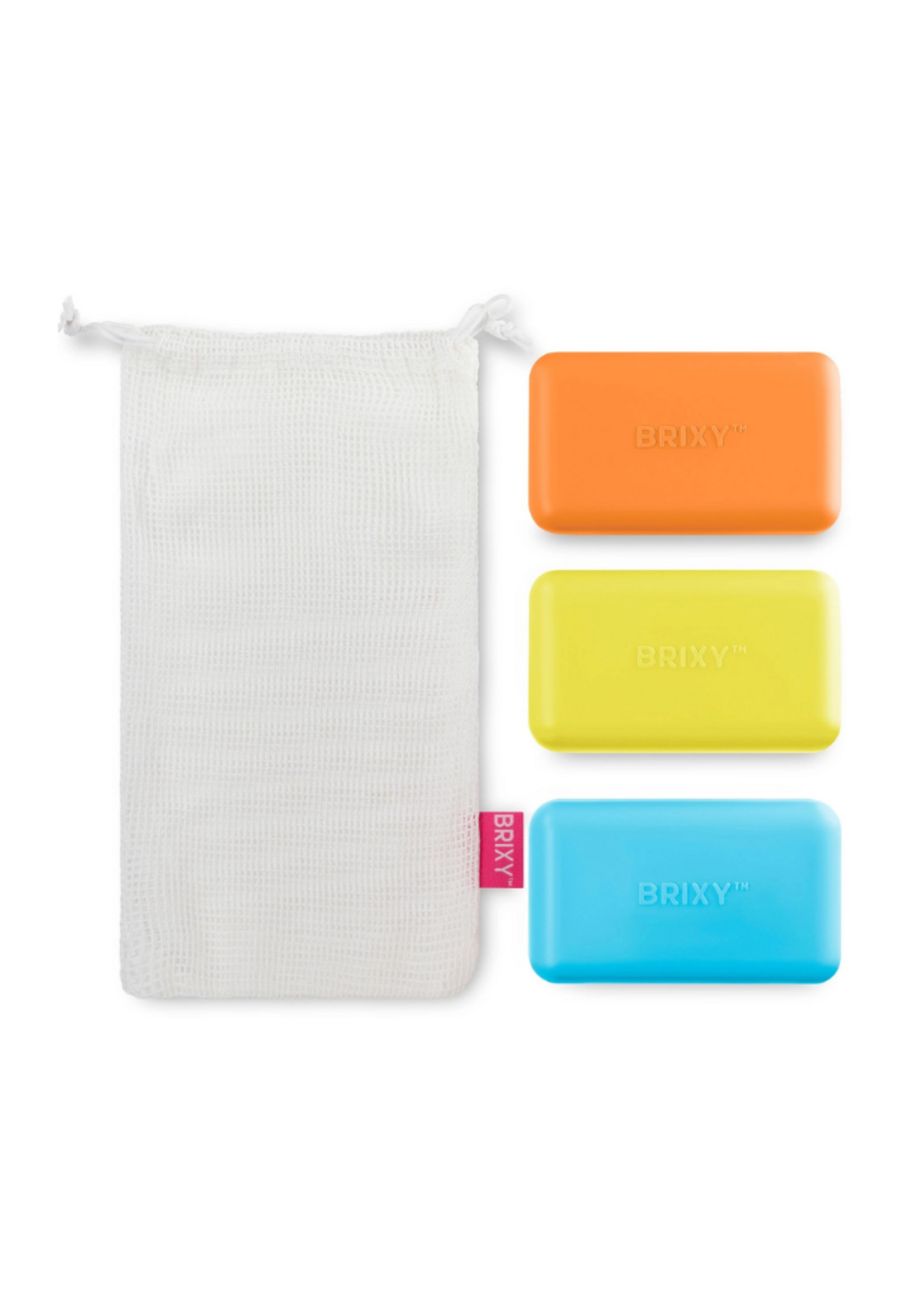 BRIXY BRIXY - Beauty Bar Travel Case Set | 3 Containers + Cotton Mesh Bag