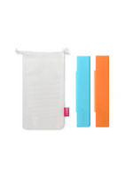 BRIXY Silicone Toothbrush Travel Containers - Blue, Orange