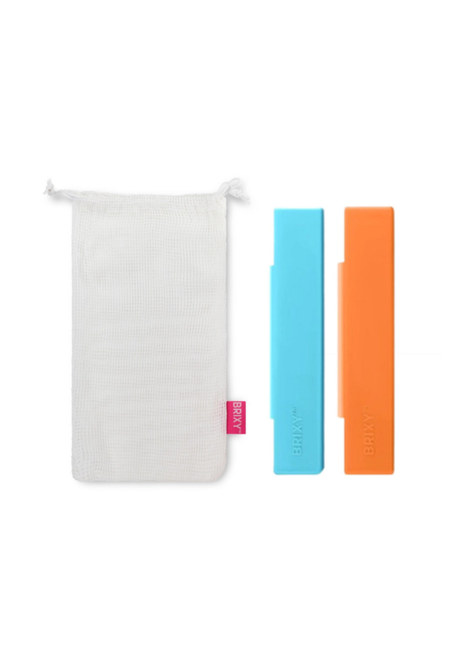 BRIXY BRIXY - Silicone Toothbrush Travel Containers - Blue, Orange