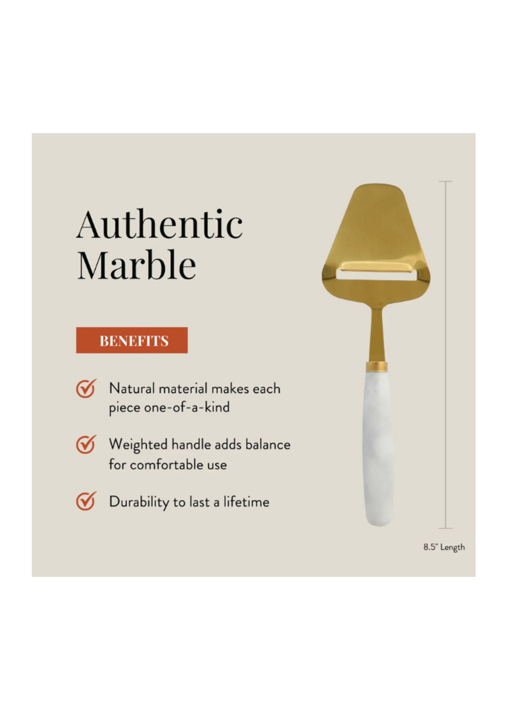 The Bamboo Abode The Bamboo Abode - White Marble Handheld Cheese Slicer, Cheese Plane