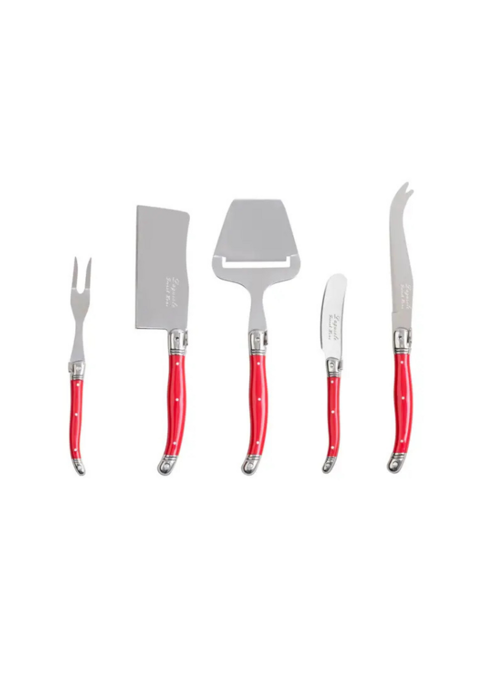 French Home French Home -  Laguiole 5 Piece Cheese Knife & Slicer Set l Red
