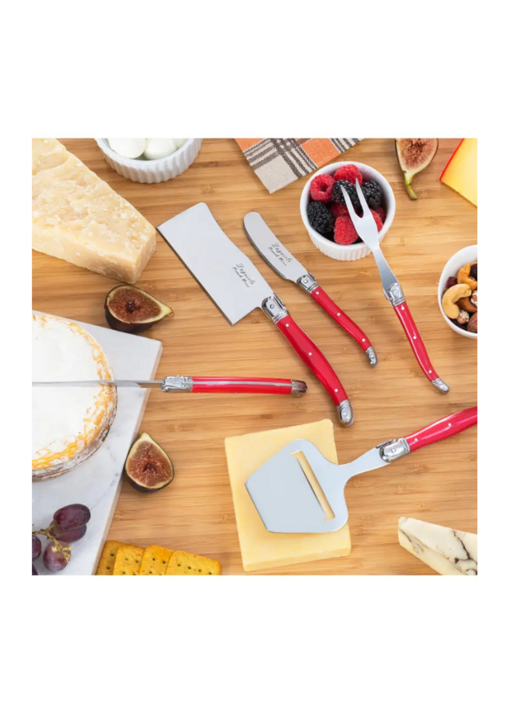 French Home French Home -  Laguiole 5 Piece Cheese Knife & Slicer Set l Red