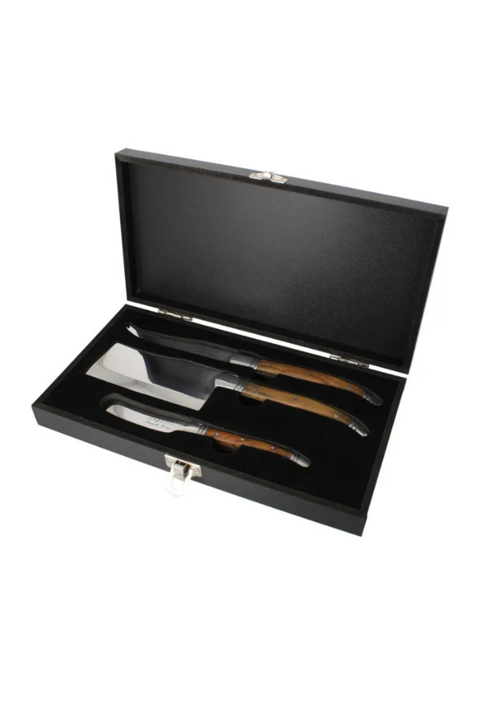 French Home French Home -  Laguiole Connoisseur Olive Wood Cheese Knife Set, 3pc