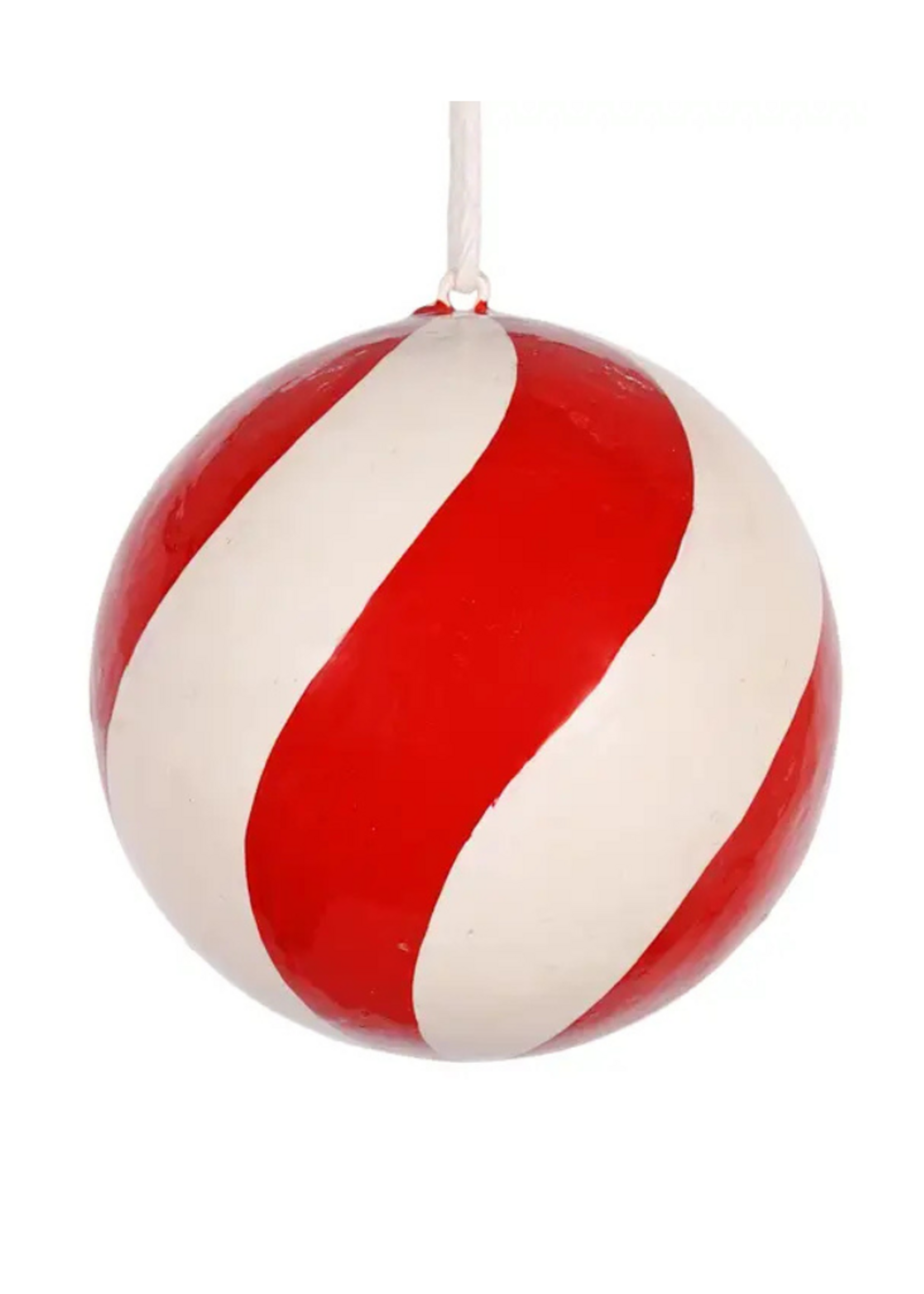 studio THIE studio THIE - Swirl Papier Mache Ornament 7cm, Red & White