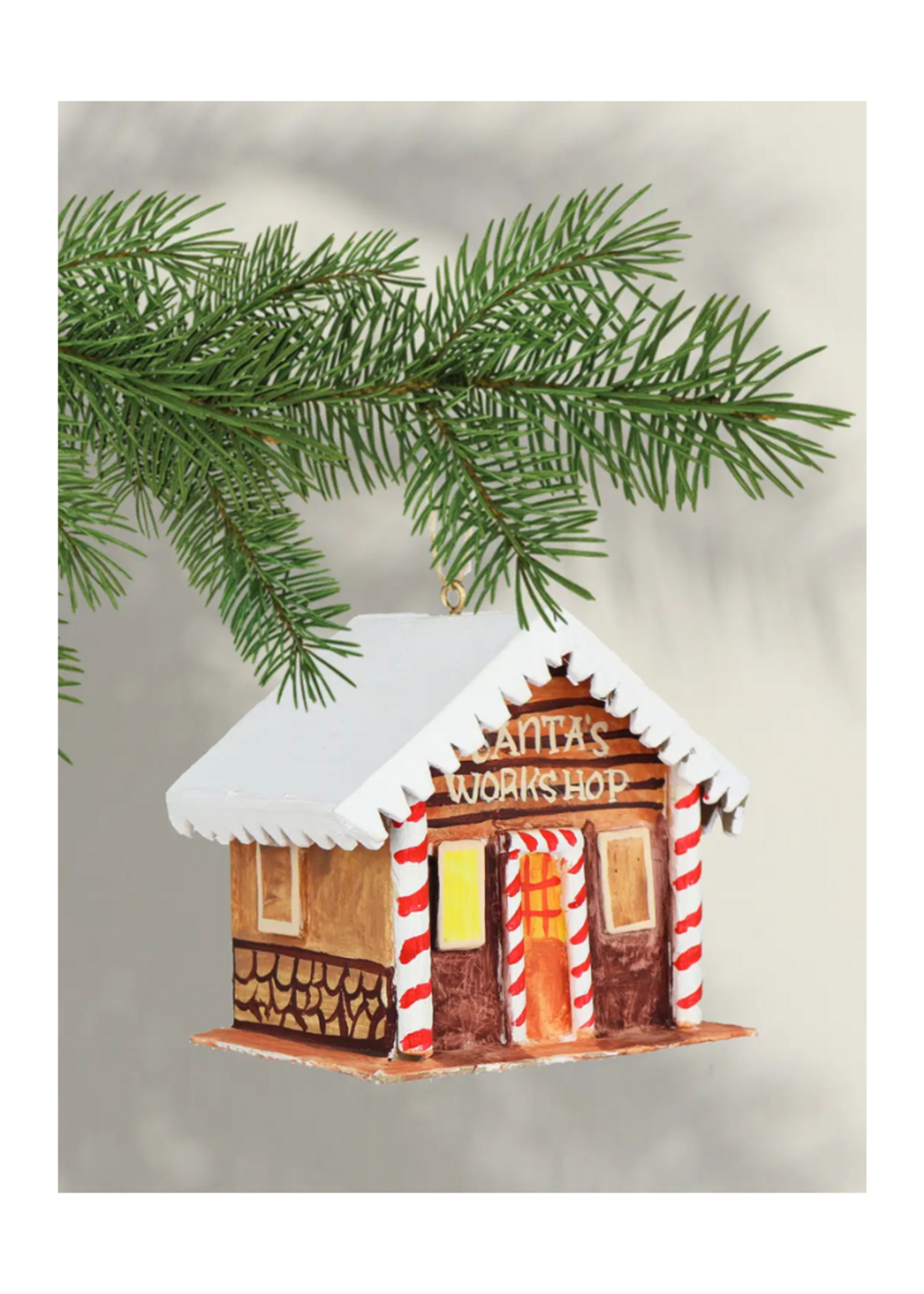 studio THIE studio THIE - Papier Mache Santa's Workshop Christmas Ornament 9cm