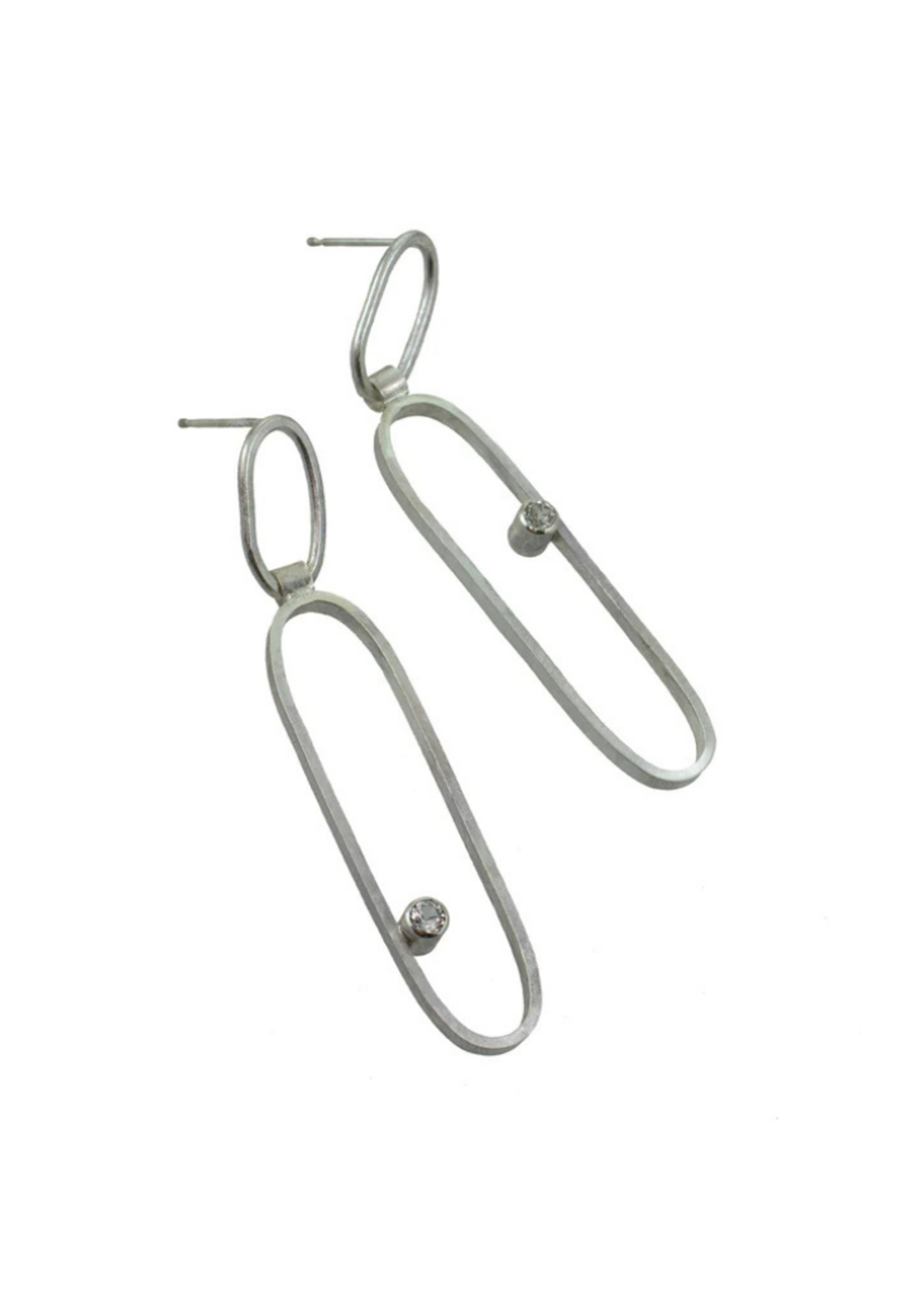 Eko Jewelry Design Eko Jewelry Design Ryss Earrings - Sterling Silver + White Topaz