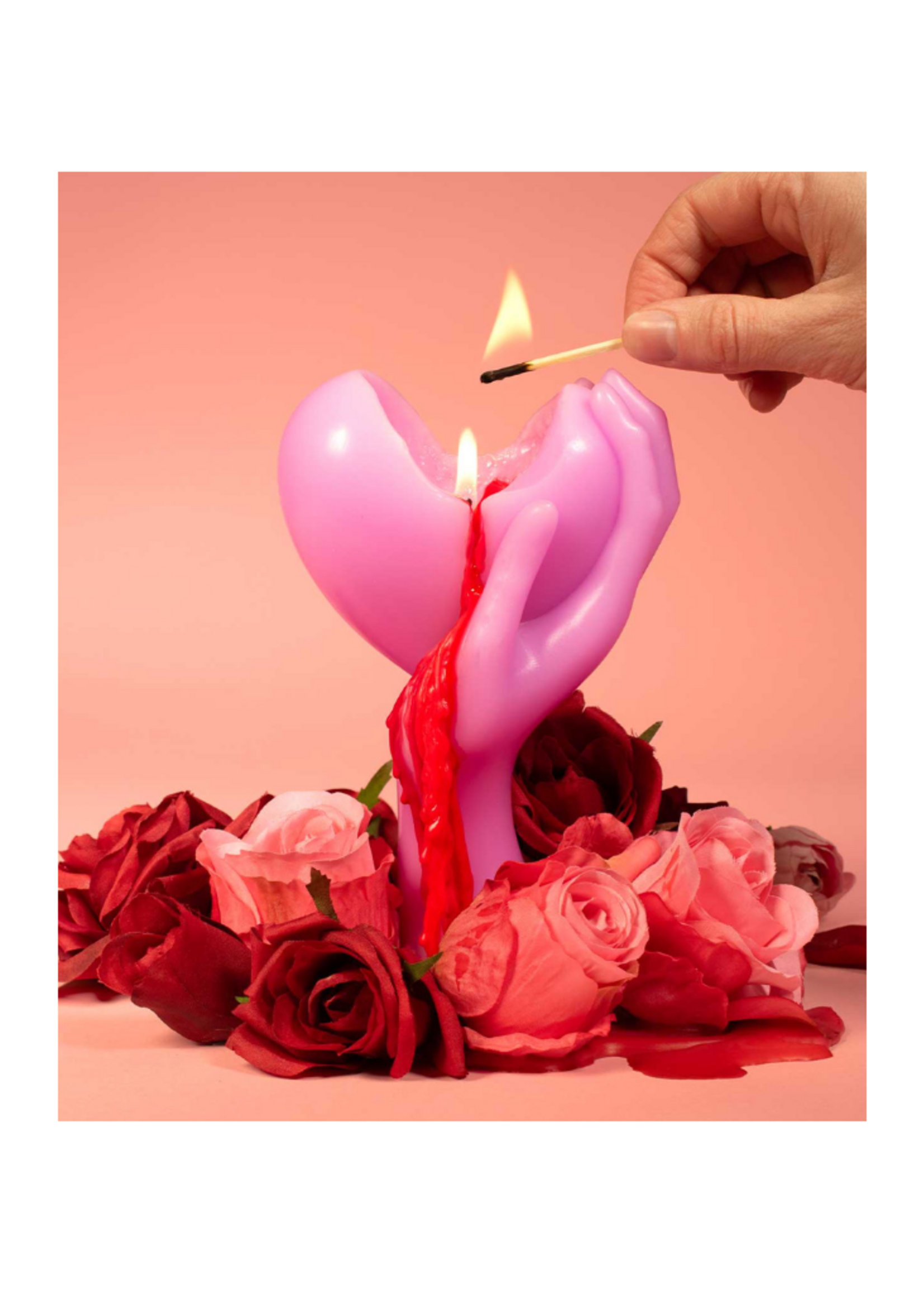 54 Celsius 54 Celsius -  Heart Burn Candle l 7" Tall, Bleeding Heart, 18 Hr Burn Time