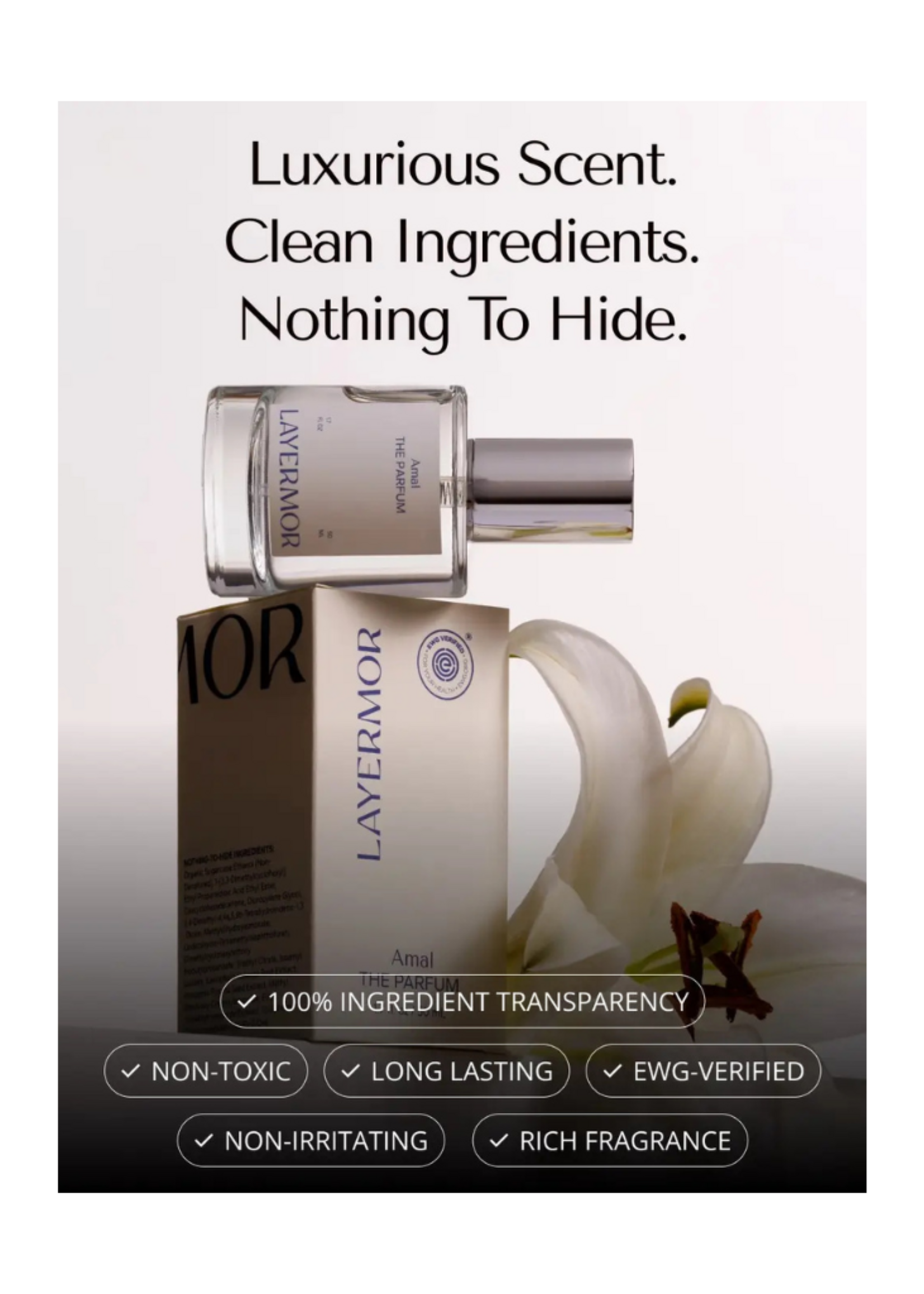 Layermor Fragrance - Amal | the Parfum | Clean Fragrance | Floral Musk