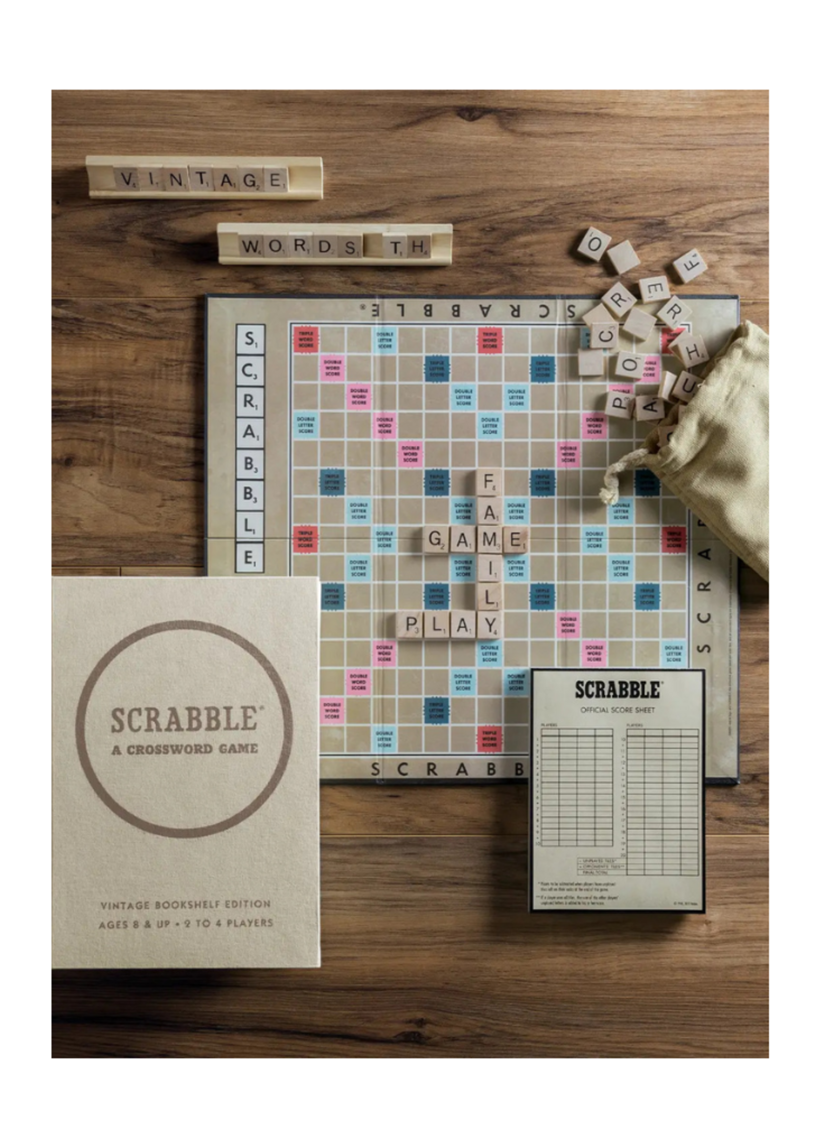 WS Game Company - Scrabble Vintage Bookshelf Edition