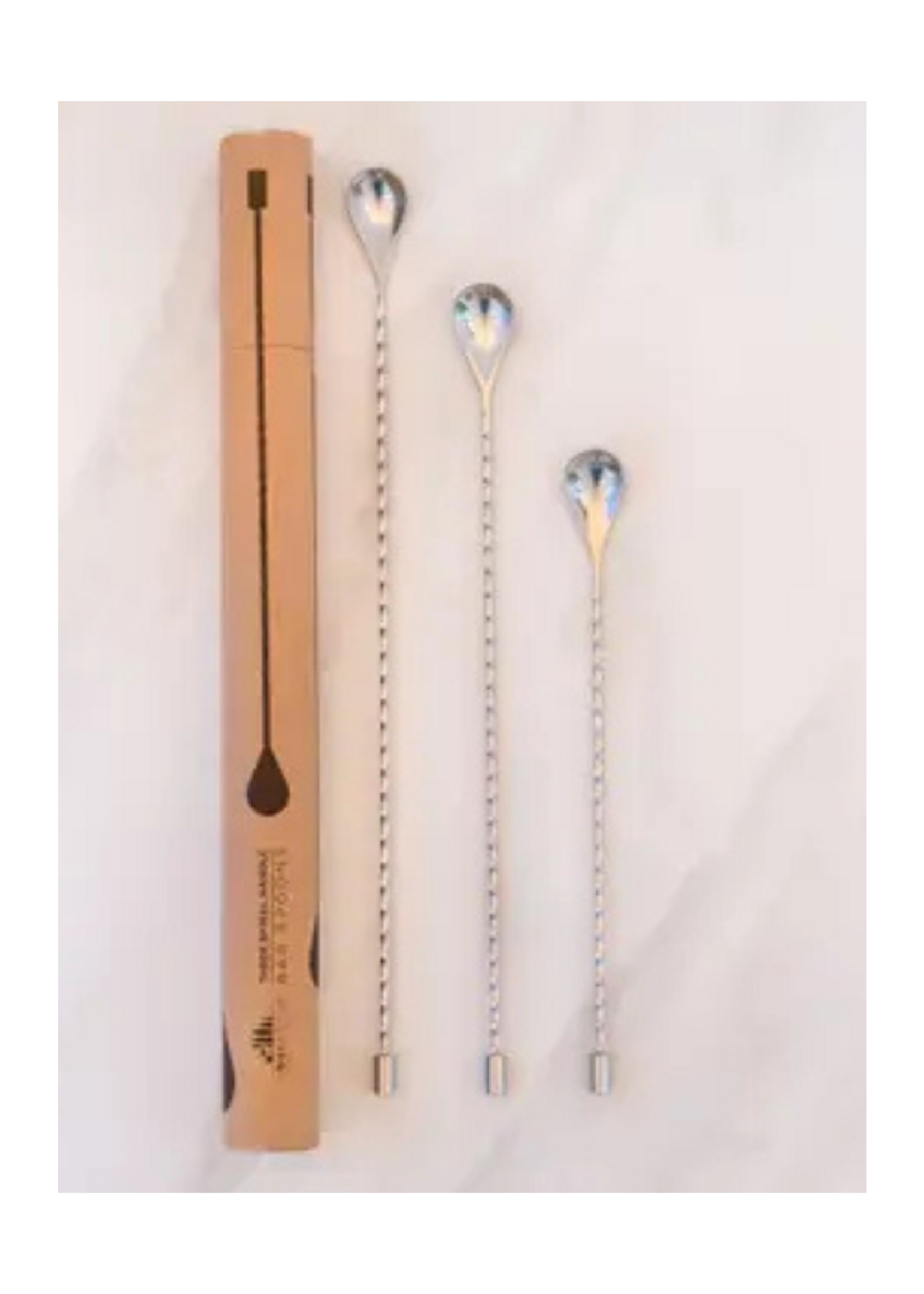 A Bar Above A Bar Above l Bar Spoons, Stainless 3-Piece Spiral Handle, Multi Length