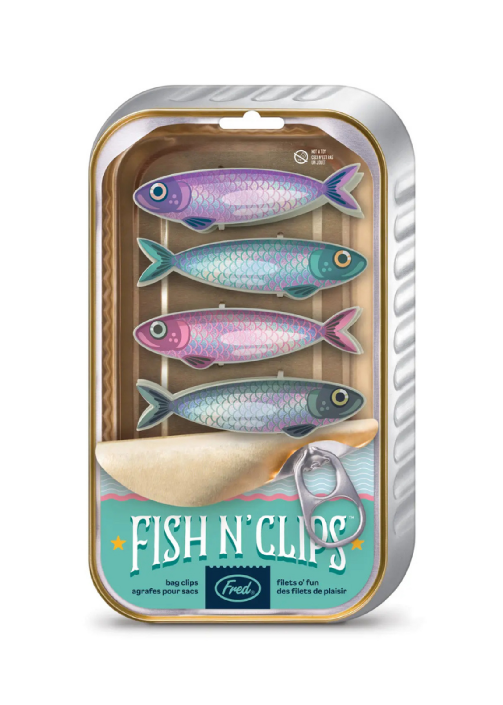 Fred Fred & Friends Fish 'n Clips - Sardine Bag Clips - Set of 4