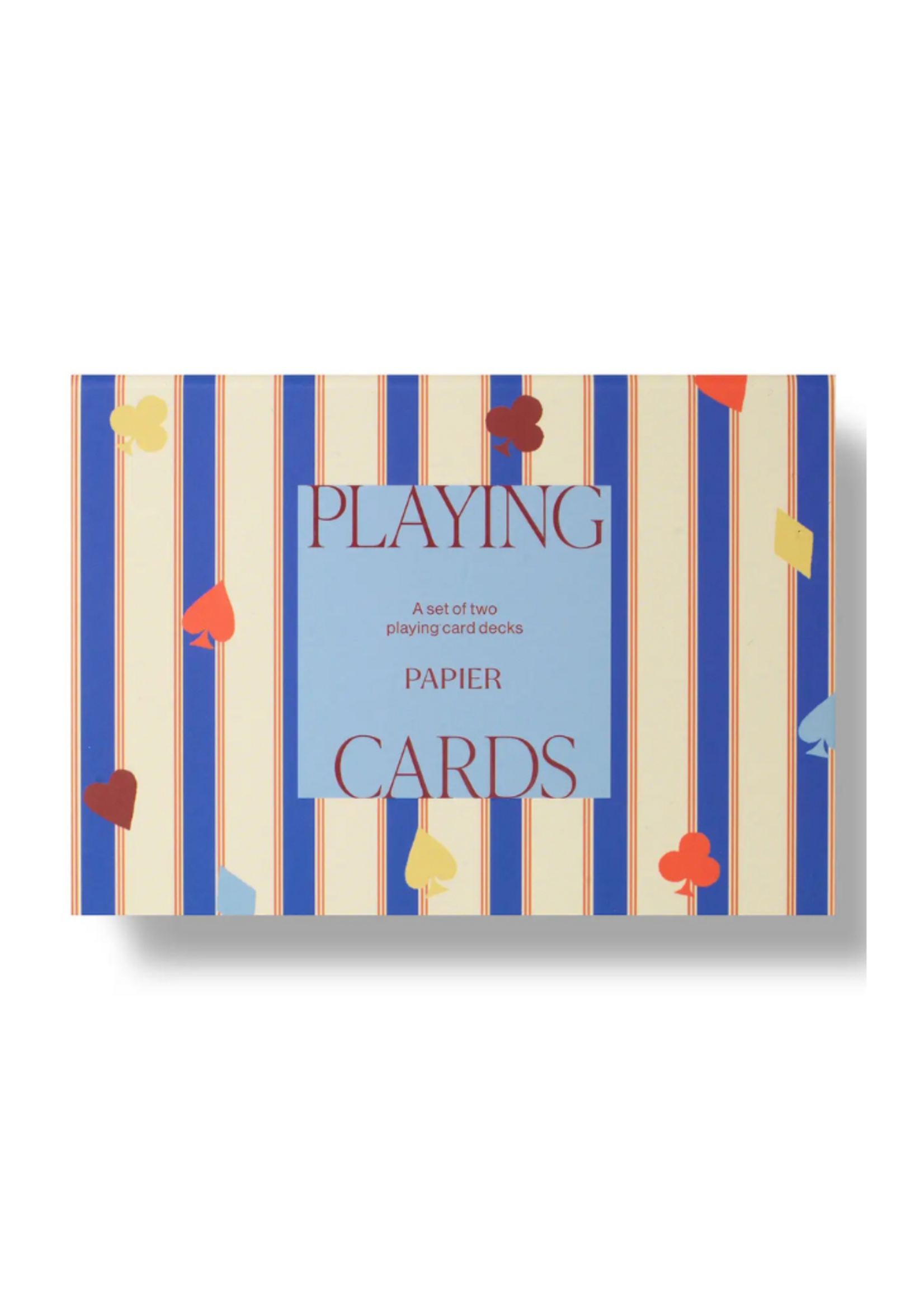 Papier Papier Playing Card Game, Set of 2 - Suits & Stripes