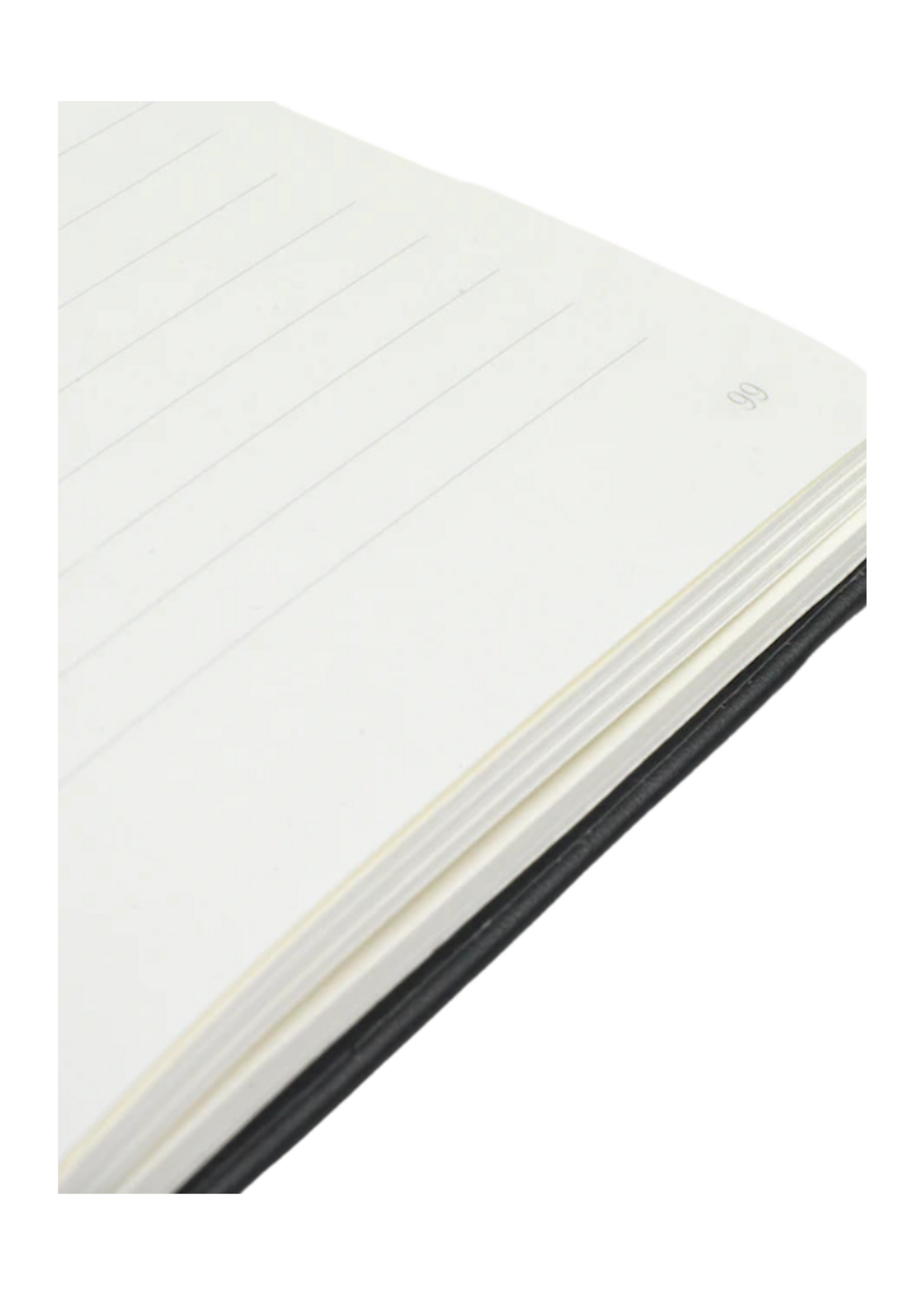 Papier Papier Lined Notebook, Pu Leather, Hardcover - Everyday, Black