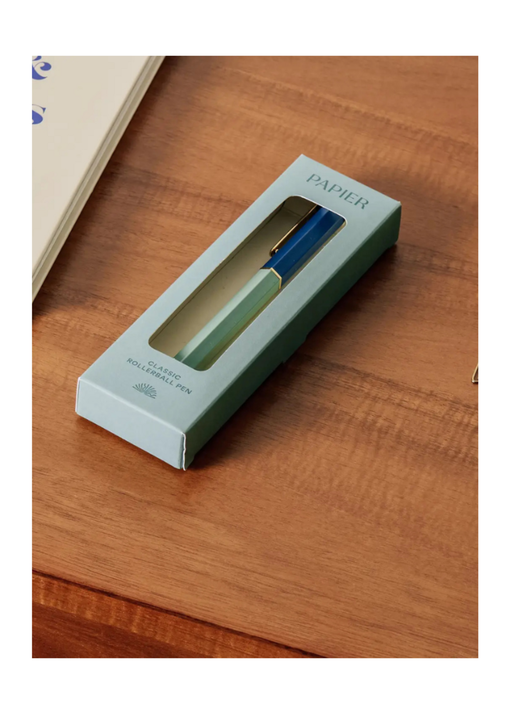 Papier Papier Classic Rollerball Pen with Pen Clip l Blue