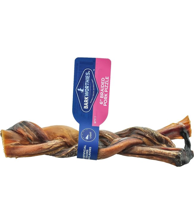 Barkworthies Barkworthies Pork Pizzle Braided 6"