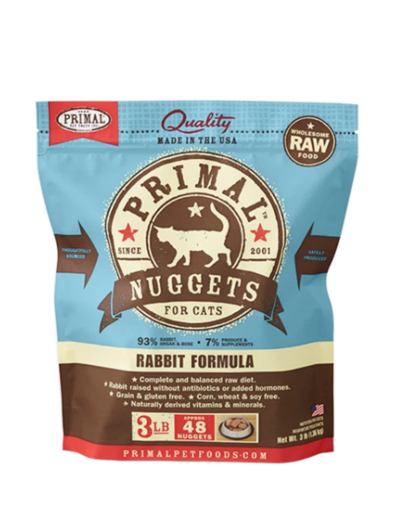 Primal Frozen Raw Cat Food Rabbit 3lb The PawStand®