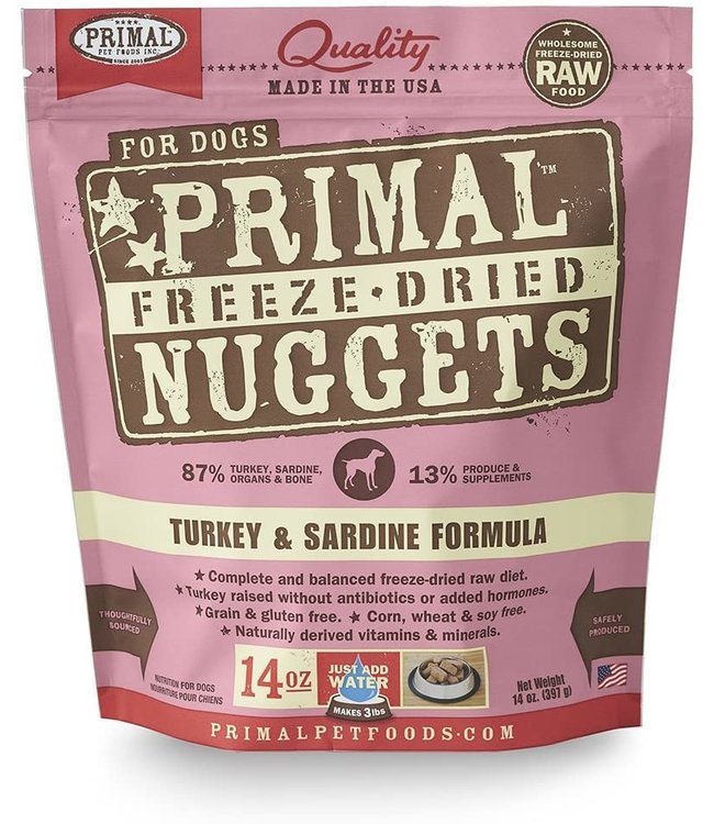 Primal Pet Foods Primal Raw Freeze-Dried Turkey & Sardine Nuggets