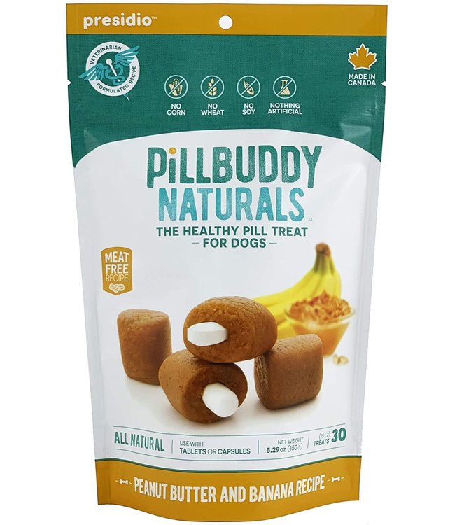 Presidio Natural Pet Co Presidio Dog Treat Pill Buddy Naturals Peanut Butter & Banana 5.3 oz
