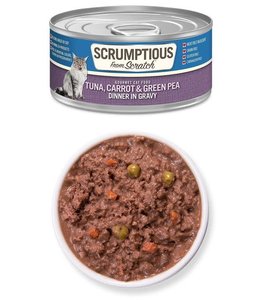 Scrumptious From Scratch Scrumptious Grain Free Tuna, Carrot and Green Peas - Dinner in Gravy 2.8 oz
