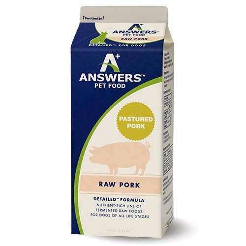 Answers Pet Food™ Detailed™ Complete & Balanced Diet Raw Frozen Pork 4 Lbs The PawStand®