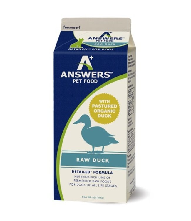 Answers Pet Food Answers Pet Food™ Detailed™ Complete & Balanced Diet Raw Frozen Duck 4 Lbs