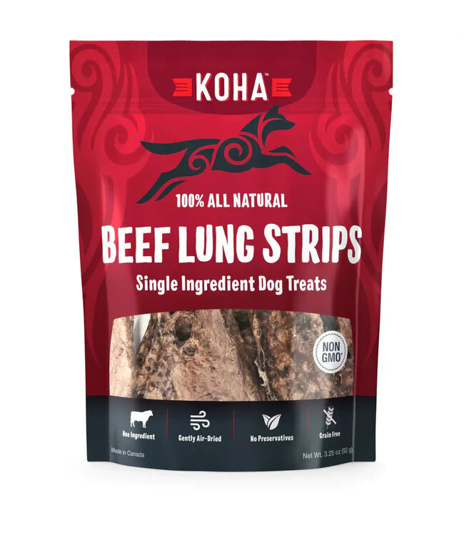 Koha Koha Air-Dried Beef Lung Strips 3.25 oz