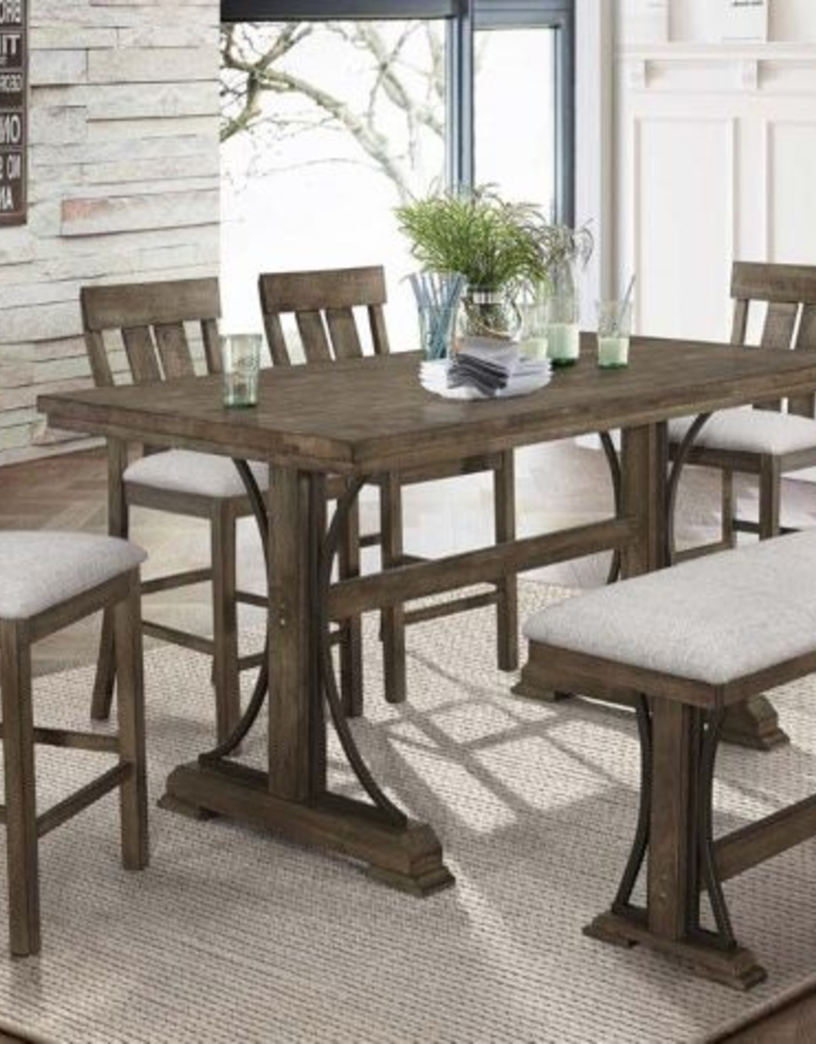 Crownmark Quincy Table w/ 4 Chairs & Bench