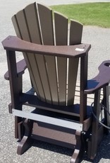 HDM Outdoor Adirondack Glider Rocker Fan Back W/ Built-In Cupholders