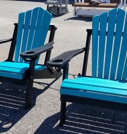 HDM Outdoor Pair of Folding Adirondack chair w/ Built-in Cupholders  - 19 colors!