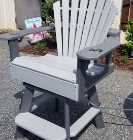 HDM Outdoor Pub Swivel Chair Adirondack Style Fan back with cupholders