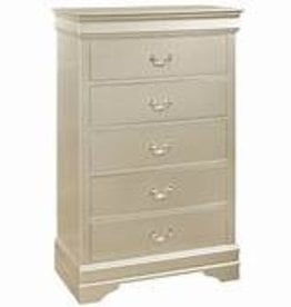 Crownmark Louis Philipe Sleigh Chest of Drawers Champagne